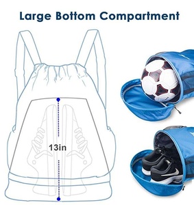 Sublimation Blank Mesh Pocket Sack Pack with Dry Wet Separated,Custom Gym <b>Backpack</b> Sport Drawstring Bag - Product Image 2