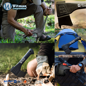 Hacha de Camping de Acero al Carbono Forjado de Grado A de 23 cm, Mango de Fibra de Vidrio, Diseño Duradero de una Sola Pieza, Herramienta Ultraligera y Portátil para Exteriores - Product Image 5