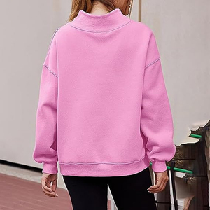 Women Mock Neck Sweatshirt Stylish Winter Pullover - Product Image 5