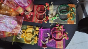 Silk Thread <b>Bangle</b> Sets with Jhumka Latkan Charms Traditional Ethnic Pearl Studded Kada <b>Bangles</b> for Women and Girls - Product Image 2
