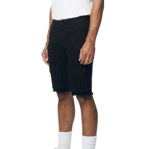 Good Manufacturer Custom Logo Distressed Shorts Denim Shorts High Street Fashion Elastic Waist Jean Shorts Men - Product Image 3