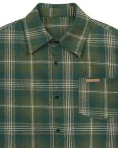 Men Olive Green Plaid Casual <b>Shirt</b> Cotton Polyester Long Sleeve <b>Button</b> Down Check <b>Shirt</b> For Wholesale OEM Export Supply Market - Product Image 4