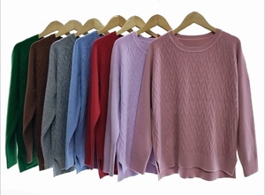 เสื้อสเวตเตอร์แบบสวมหัวแขนยาวของผู้หญิงเสื้อถักแฟชั่นสีขาวลำลองสีทึบขายดี - Product Image 6