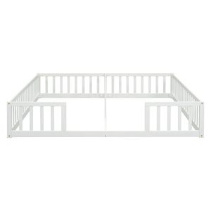 Letto a castello bianco con sponde di sicurezza per dormitori senza porta - Product Image 1