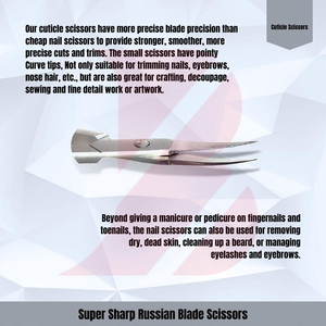 Ensemble de ciseaux à cuticules en acier inoxydable de qualité supérieure, pointe droite et courbée, outils professionnels de soin des ongles de haute précision - Product Image 5