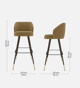 Elegant PU Leather <b>Adjustable</b> <b>Bar</b> <b>Stool</b> Light Brown Color Modern Luxury Counter Height Kitchen Furniture Metal Base Upholstered - Product Image 3