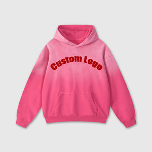 New Custom Design Logo <b>Pink</b> Hooded Sweatshirt 100% Cotton Oversized Fit Casual Winter Wear Vintage Acid Washed Hoodies For <b>Men's</b> - Product Image 1