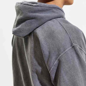 100% Cotton Acid Washed Hoodie High Quality Distressed Stone Wash Hoodie for Winter Customizable Logo High Street <b>Style</b> - Product Image 3