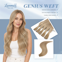 Ekstensi Rambut Manusia 100% Asli Remy Virgin Blonde Genius Weft Tebal Ujung Penuh Grosir Pabrik Cina