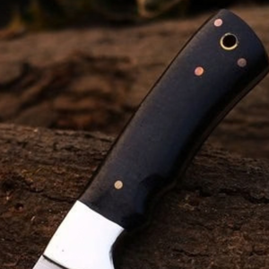 Cuchillo de caza de hoja fija plateada con gancho pulido para desollar, ideal para supervivencia en exteriores y despliegue de animales en el campo. - Product Image 2