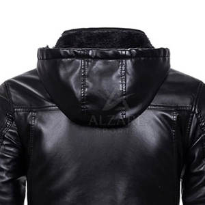 Elegante Chaqueta de Invierno con Capucha de Cuero, Cordón Ajustable y Forro Térmico Suave - Product Image 6