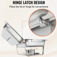 Ensemble de 4 réchauds circulaires en acier inoxydable 201, chauffe-plats et serveurs de buffet avec capacité de 150 L, chauffage à la vapeur, meilleur prix
