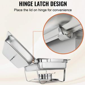 Ensemble de 4 réchauds rectangulaires en acier inoxydable pour buffet et maintien au chaud des aliments au meilleur prix - Product Image 5