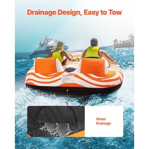Gommone Gonfiabile Trainabile per 2 Persone con 2 Cabine e Capacità di 150 kg - Tubo per Sport Acquatici in PVC - Product Image 6