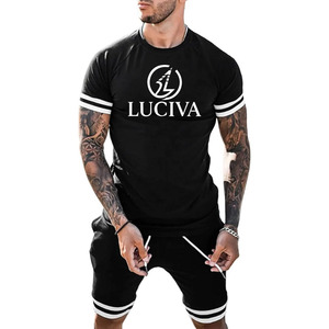 Premium Men's Black Short Sleeve T-Shirt Crew Neck Breathable Lightweight Streetwear Solid Print Front Logo Summer Wear - Product Image 1