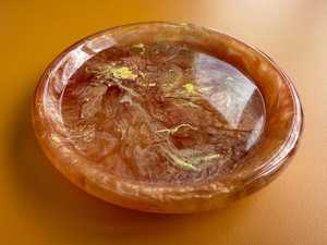 Luxury Round Epoxy Resin Tray with Amber Marble Effect – Handmade Decorative Serving & Organizer Tray for Modern Home <b>D</b>écor - Product Image 4