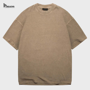 T-shirt en jersey unisexe surdimensionné et ample, coupe décontractée, haut d'été respirant et à séchage rapide, 100 % coton, manches courtes - Product Image 6