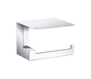 Porte-papier toilette chromé poli avec étagère pour téléphone, support mural en acier inoxydable, accessoires modernes - Product Image 1