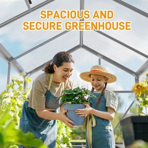 6x10ft Hybrid Polycarbonate Silver Garden Greenhouse & Room Product Category - Product Image 4