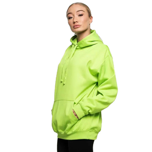 Sudadera con Capucha Verde Lima para Mujer, Oversize, de Algodón y Felpa, con Bolsillos, para Otoño, Corte Regular - Product Image 4