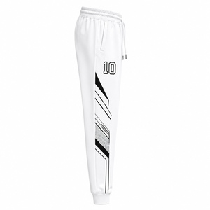 กางเกงวอร์มผู้ชายสีขาว ผ้าฝ้าย 100% เป็นมิตรกับสิ่งแวดล้อม น้ำหนักเบา มีกระเป๋าข้าง เอวยางยืด มีเชือกผูก เหมาะสำหรับใส่ในฤดูใบไม้ร่วง - Product Image 3