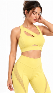 Women Yoga Set <b>Scrunch</b> Butt Sports Bra High Waist <b>Leggings</b> Y Shape Strap Two Piece Stretch Fitness Workout Clothing Gym Pilates - Product Image 5