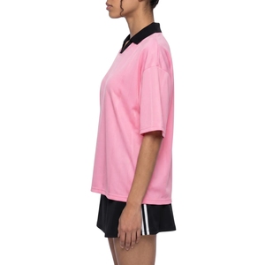 Camiseta de Rugby para Mujer, Color Rosa y Negro, Cuello Alto, Estilo Deportivo Holgado, Personalizable al por Mayor - Product Image 2