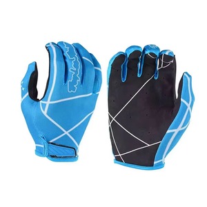Gants de cyclisme à demi-doigts, bleu noir, motif croisé, respirants, en polyester et nylon, unisexes, pour la course, fermeture auto-agrippante - Product Image 1