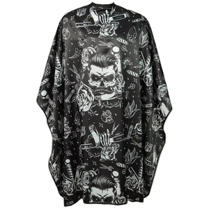 ผ้าคลุมตัดผมโพลีเอสเตอร์พอนจีกันน้ำสำหรับร้านทำผม พร้อมตะขอซิลิโคน รับผลิตตามสั่งพร้อมโลโก้ขายส่ง - Product Image 1