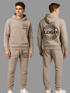 Hooded Cotton Two-Piece Tracksuit Stylish & Comfortable] Stylish & Comfortable Sweatshirt Hoodie & <b>Sweatpants</b> <b>Set</b> - Custom Logo - Product Image 2
