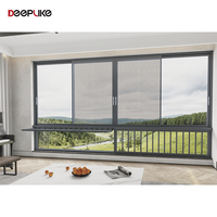 Ventanas corredizas de vidrio con marco de aluminio de fábrica Foshan para hoteles, villas, ventanas corredizas de aluminio horizontales de doble acristalamiento