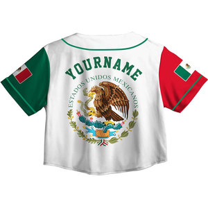 Jersey de Béisbol Personalizado para Mujer, Estilo Nacional con Estampado de México, Nombre, Número y Logotipo Personalizados, Ropa Deportiva Suave - Product Image 3