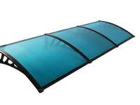 Auvent de fenêtre extérieur moderne en alliage d'aluminium, personnalisable, avec voile en polycarbonate et garantie de 10 ans