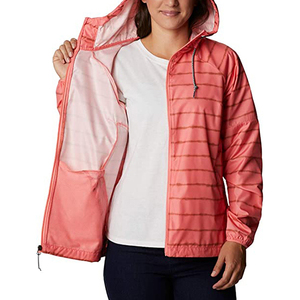 Chaqueta Deportiva con Capucha para Mujer, Diseño Nuevo, Bloques de Color, Manga Larga, Resistente al Viento, Ligera, Cierre de Cremallera, Color Morado Primavera - Product Image 5