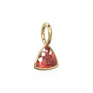 Pendentif en or jaune massif 14 carats avec grenat pyropé 5 mm, monture pour bijoux / Pierre de naissance de janvier / Pierre précieuse rouge taille trillion - Product Image 3
