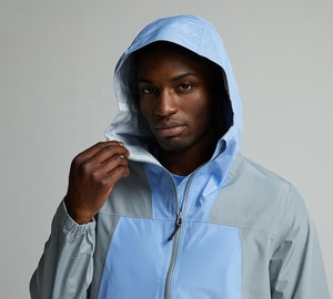 <b>Men's</b> Hooded Windbreaker <b>Jacket</b> Lightweight Waterproof Quick Dry Outdoor Sports Outerwear Custom Logo - Product Image 1