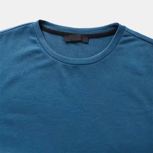 T-shirts pour hommes de qualité supérieure en gros, couleur unie, 100% coton molletonné, respirant, confortable, col rond, nouvelle arrivée, manches courtes - Product Image 4