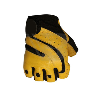 Yellow Half-Finger Cycling Gloves for Unisex Outdoor Sports Weight Lifting Non-Slip Gel <b>Pad</b> Palm Workout Fitness Gym Synthetic - Product Image 3