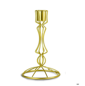 Customized Gold Luxuries Candle Stand Uniquely Structured Metal Upright Pillar Candle Holder for Home Decoration for Christmas - Product Image 1