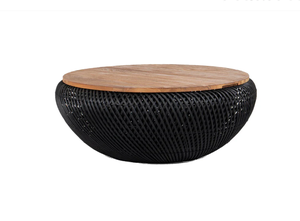 Tables basses en rotin et osier d'herbe de mer en teck d'acajou en bois massif de couleur naturelle en métal de haute qualité pour hôtel et villa - Product Image 5