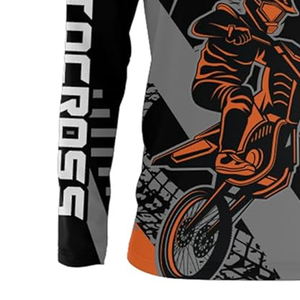 เสื้อเจอร์ซีย์มอเตอร์ครอสผู้ชาย น้ำหนักเบา ระบายอากาศได้ดี สีตามสั่ง พิมพ์โลโก้ด้วยความร้อน แห้งเร็ว แขนยาว สกรีนชื่อทีมตามสั่ง - Product Image 6