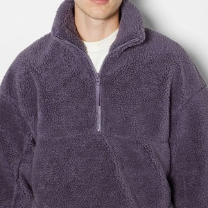 Pull en polaire Sherpa épais à demi-zip, col montant, chaud, décontracté, pour l'extérieur, fabricant sur mesure - Product Image 3