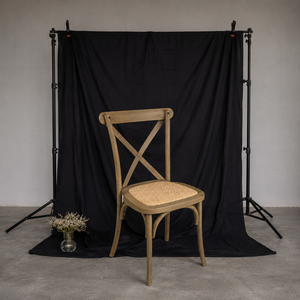 Minimalist Resin Crossback Chair with X-Frame Design Adjustable Outdoor Dining Industrial Furniture Durable Light Oak Finish - Product Image 1