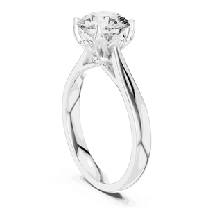 Bague de fiançailles solitaire en or sur mesure avec diamant de laboratoire rond brillant de 1,5 carat, sertie en cathédrale à quatre griffes sur tête surélevée - Product Image 5