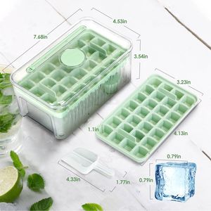 Vaschette per Cubetti di Ghiaccio in Plastica Impilabili con Coperchio, Facili da Sgusciare, Lavabili in Lavastoviglie, per Conservazione Comoda e Facile Accesso con la Paletta - Product Image 2