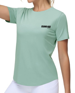 T-shirt pour femme de haute qualité 100% coton imprimé, vente en gros, style décontracté d'été, t-shirt à manches courtes pour femme - Product Image 5