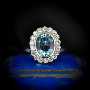 แหวนแต่งงานวินเทจสีขาวทอง14K ของผู้หญิงหรูหราเครื่องประดับงานปาร์ตี้งานหมั้นรูปไข่ห้องแล็บปลูกเพชรไข่มุกสีขาว IGI - Product Image 6