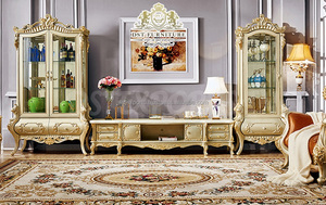 Vitrina de Lujo para Decoración del Hogar, Dorada y Pulida, Nueva Vitrina Tallada de Estilo Francés para Villa Real, Vitrina Tallada de Estilo Francés, EE. UU. - Product Image 3