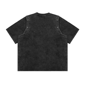 เสื้อยืดสตรีทแวร์ทรงโอเวอร์ไซส์ ผ้าฝ้าย 100% ล้างสีแบบวินเทจ ขายส่ง รับผลิตแบรนด์ส่วนตัว (OEM) - Product Image 2