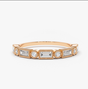 Anillo de Diamante Cultivado en Laboratorio con Engaste Catedral en Oro de 14K - Product Image 2